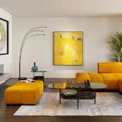 Online KARE Design Podnóżek Belami Velvet 105x70 cm bursztynowy - KARE