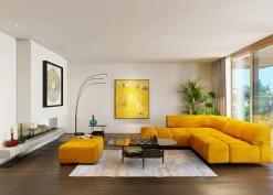 Online KARE Design Podnóżek Belami Velvet 105x70 cm bursztynowy - KARE