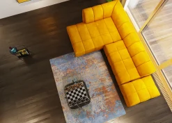 Online KARE Design Podnóżek Belami Velvet 105x70 cm bursztynowy - KARE