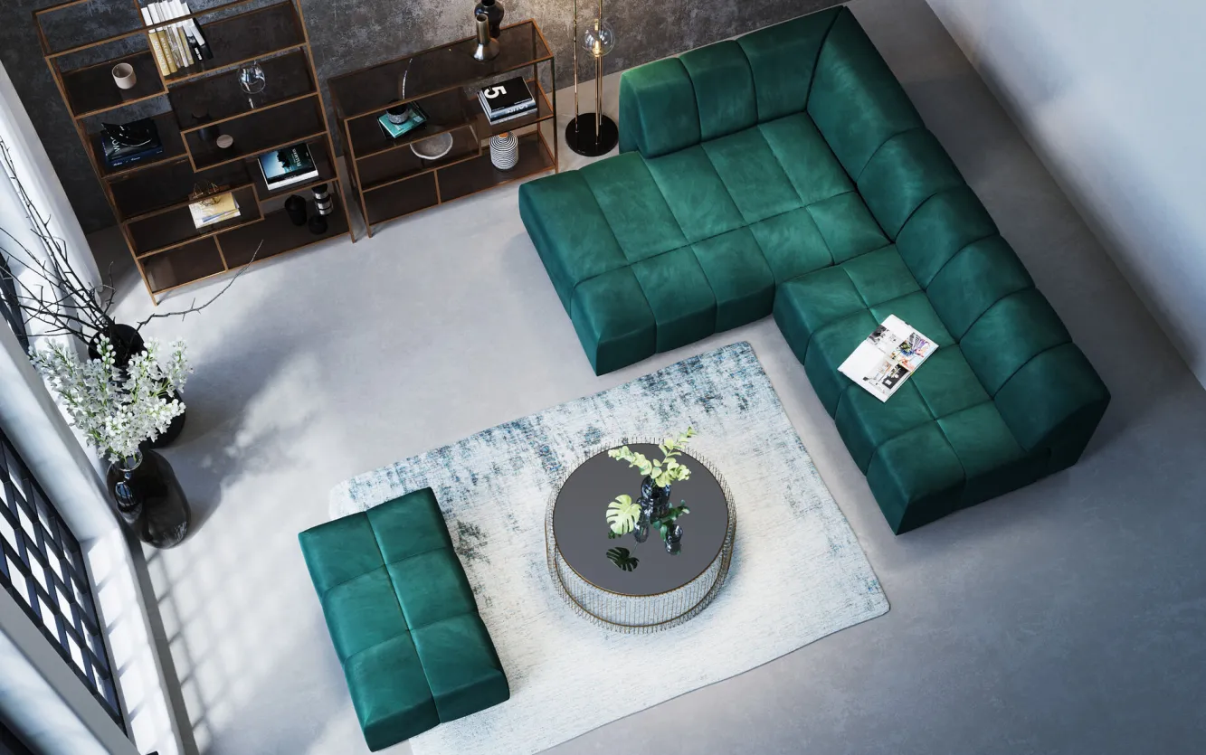 Clearance KARE Design Podnóżek Belami Velvet 105x70 cm ciemnozielony - KARE