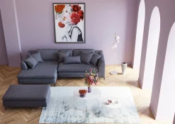 Best KARE Design Podnóżek Gianni 130x62 cm szary - KARE