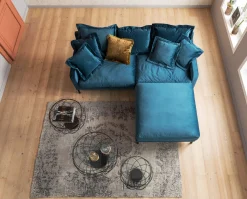 Discount KARE Design Podnóżek Lullaby 100x100 cm petrol - KARE