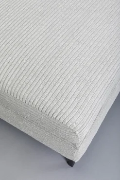 Sale KARE Design Podnóżek szary tapicerowany na czarnych stalowych nóżkach 130x62 cm - KARE