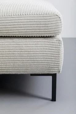 Sale KARE Design Podnóżek szary tapicerowany na czarnych stalowych nóżkach 130x62 cm - KARE