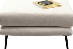 Clearance KARE Design Podnóżek w kolorze kremowym nogi stalowe 80x68 cm - KARE