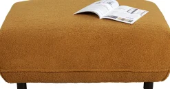 Hot KARE Design Podnóżek w kolorze żółtym tkanina pluszowa 107x90 cm - KARE