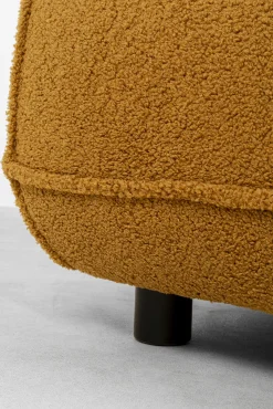 Hot KARE Design Podnóżek w kolorze żółtym tkanina pluszowa 107x90 cm - KARE