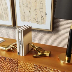 Fashion KARE Design Podpórki na książki Fingers 16x21 cm złote - KARE