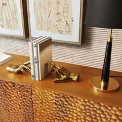 Fashion KARE Design Podpórki na książki Fingers 16x21 cm złote - KARE