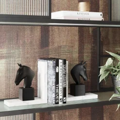 Sale KARE Design Podpórki na książki Horse 36x21 cm czarno-białe - KARE