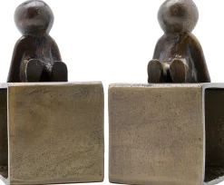 Hot KARE Design Podpórki na książki Little Males 2 el. 21x19 cm aluminium brązowe - KARE