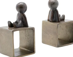 Hot KARE Design Podpórki na książki Little Males 2 el. 21x19 cm aluminium brązowe - KARE