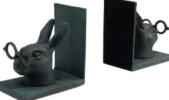Clearance KARE Design Podpórki na książki Smart Rabbit 2 el. 32x18 cm aluminium - KARE