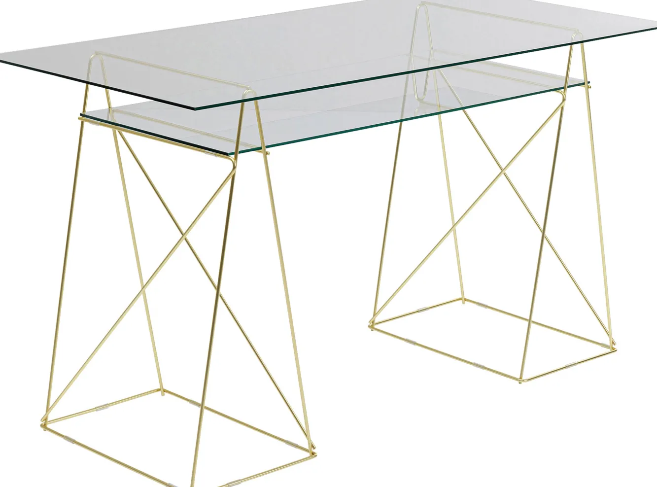 Sale KARE Design Podstawa biurka Polar 2 el. złota matowa - KARE