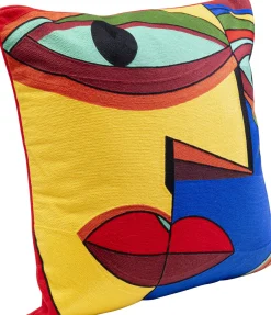 Online KARE Design Poduszka dekoracyjna abstrakcyjna twarz kolorowa 50x50 cm - KARE