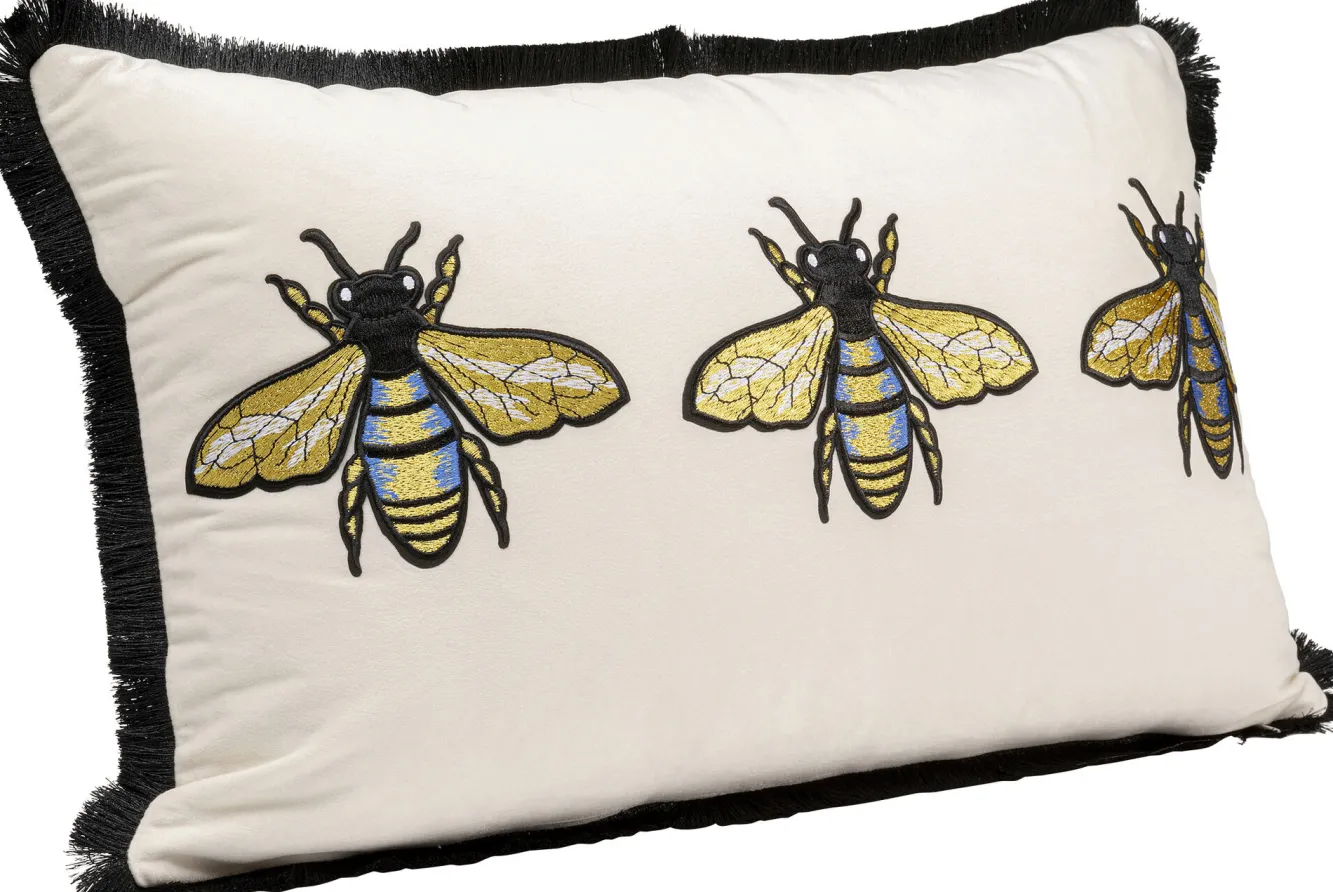 Hot KARE Design Poduszka dekoracyjna Bees biała 50x30cm - KARE