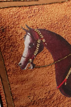 Hot KARE Design Poduszka dekoracyjna brązowa motyw zwierzęcy koń 45x45 cm - KARE