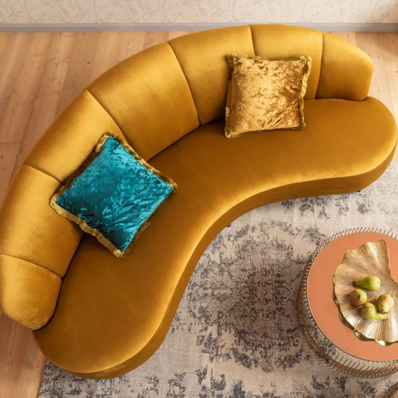 Sale KARE Design Poduszka dekoracyjna Cannes 45x45 cm żółta - KARE