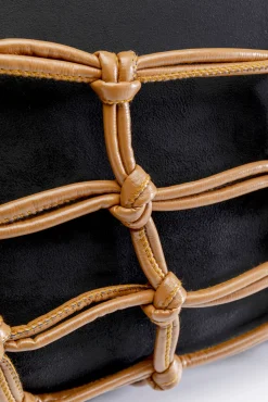 Best KARE Design Poduszka dekoracyjna czarna 50x30 cm plecionka brązowa - KARE