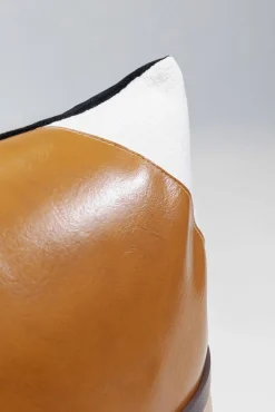 Outlet KARE Design Poduszka dekoracyjna czarno-brązowa z paskiem 50x30 cm - KARE