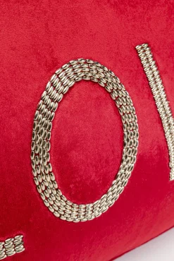 Clearance KARE Design Poduszka dekoracyjna czerwona aksamitna z napisem Love 60x35 cm - KARE