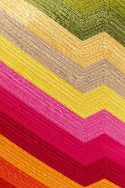 Best KARE Design Poduszka dekoracyjna kolorowe wzory zygzak 50x50 cm - KARE