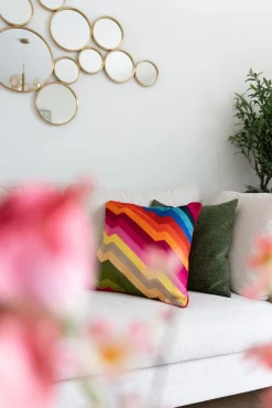 Best KARE Design Poduszka dekoracyjna kolorowe wzory zygzak 50x50 cm - KARE