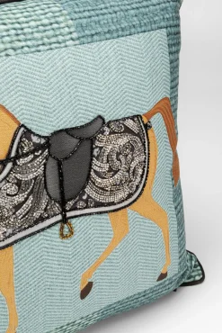 Outlet KARE Design Poduszka dekoracyjna kolorowa motyw konia 45x45 cm - KARE