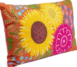 Clearance KARE Design Poduszka dekoracyjna kolorowa kwiaty 60x40 cm słoneczniki - KARE