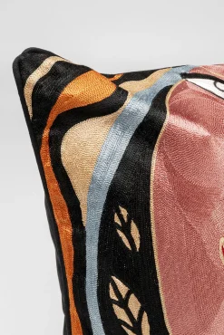 Clearance KARE Design Poduszka dekoracyjna kolorowa kwadratowa motyw twarzy 50x50 cm - KARE