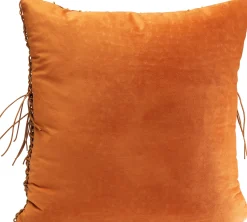 Clearance KARE Design Poduszka dekoracyjna kwadratowa brązowa z frędzlami 45x45 cm - KARE