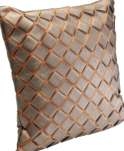 Outlet KARE Design Poduszka dekoracyjna kwadratowa zielona karo 45x45 cm - KARE