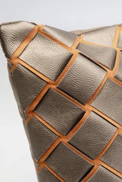 Outlet KARE Design Poduszka dekoracyjna kwadratowa zielona karo 45x45 cm - KARE