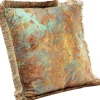 Sale KARE Design Poduszka dekoracyjna loft z frędzlami 45x45 cm brązowo-zielona - KARE