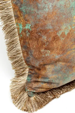 Sale KARE Design Poduszka dekoracyjna loft z frędzlami 45x45 cm brązowo-zielona - KARE