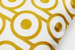 Hot KARE Design Poduszka dekoracyjna nowoczesna biało-złota koliste wzory 50x50 cm - KARE