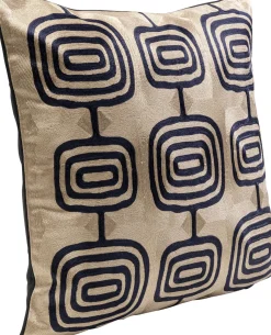 Fashion KARE Design Poduszka dekoracyjna nowoczesna z czarnymi wzorami 50x50 cm - KARE