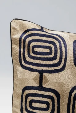 Fashion KARE Design Poduszka dekoracyjna nowoczesna z czarnymi wzorami 50x50 cm - KARE