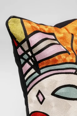 Fashion KARE Design Poduszka dekoracyjna pomarańczowa wzory abstrakcyjne kolorowe 50x50 cm - KARE