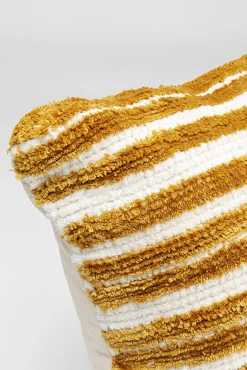 Sale KARE Design Poduszka dekoracyjna w paski biało-brązowa 60x40 cm - KARE