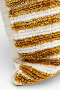 Sale KARE Design Poduszka dekoracyjna w paski biało-brązowa 60x40 cm - KARE