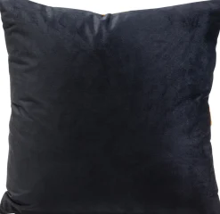 Fashion KARE Design Poduszka dekoracyjna z czarno-pomarańczowymi pasami 45x45 cm - KARE