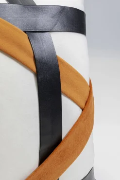 New KARE Design Poduszka dekoracyjna z czarno-pomarańczowymi pasami 50x30 cm - KARE