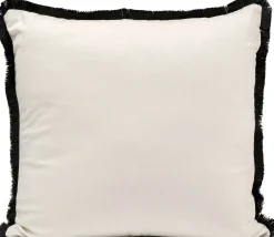 Fashion KARE Design Poduszka dekoracyjna z frędzlami czarno-biała motyw pszczoły 45x45 cm - KARE