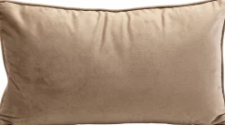 Clearance KARE Design Poduszka dekoracyjna z lamówką biało-brązowa 50x30 cm czarne wzory - KARE