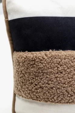 Hot KARE Design Poduszka dekoracyjna ze wzorami i lamówką biało-brązowa 50x30 cm - KARE