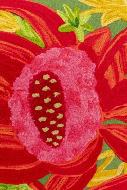 New KARE Design Poduszka dekoracyjna zielona kwiaty 60x40 cm - KARE