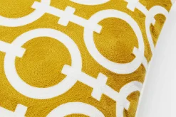 New KARE Design Poduszka dekoracyjna złota w białe wzory 50x50 cm - KARE