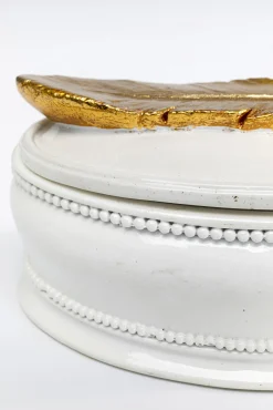 Clearance KARE Design Pudełko na biżuterię Ava 13x9 cm biało-złote - KARE