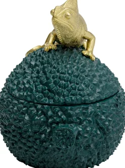 Hot KARE Design Pudełko na biżuterię lub kosmetyki Chameleon 20 cm zielono-złote - KARE